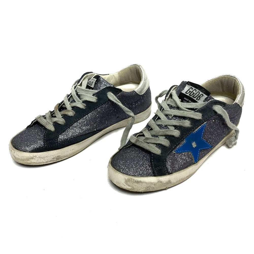 Golden Goose Blue Gray Glitter Slides Size 37